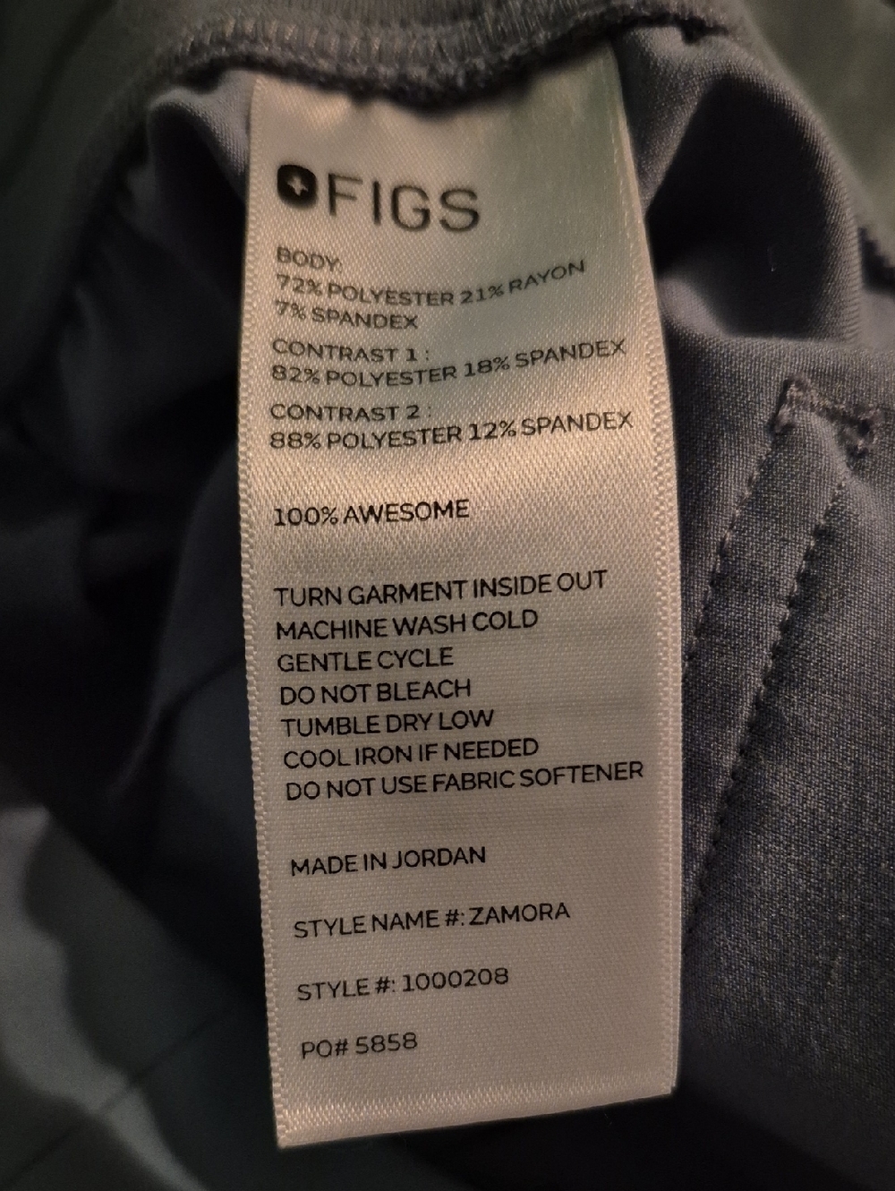 Figs Light Blue Zamora Jogger Scrub Pants SZ.XXL - Picture 8 of 8